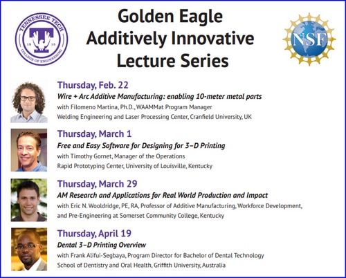 Golden Eagle Additively Innovative Lecture Series at Tennessee Tech University